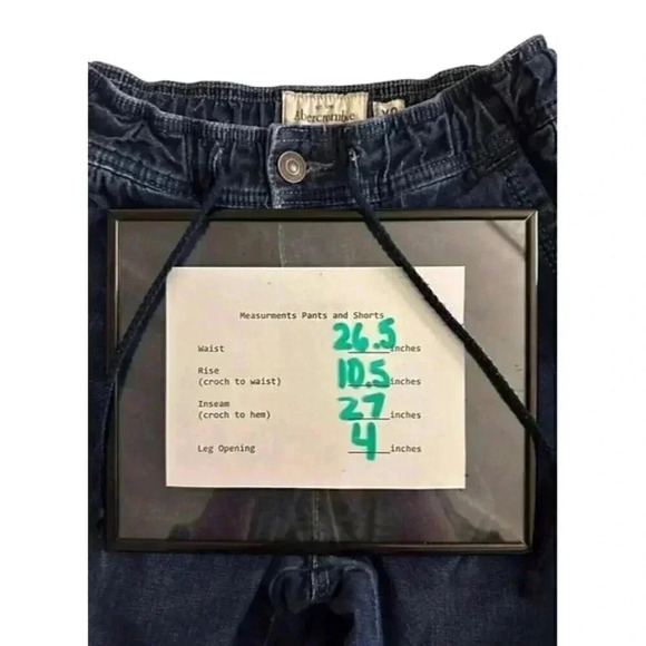 Abercrombie & Fitch High rise Cotton Drawstring Jogger Denim Women XS Pant Blue - Picture 7 of 8